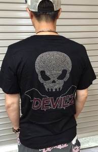 デビルズ　半袖ラインストーンＴシャツ　サイズＸＬ