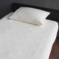 縮（ちぢみ）のフラットシーツ 白