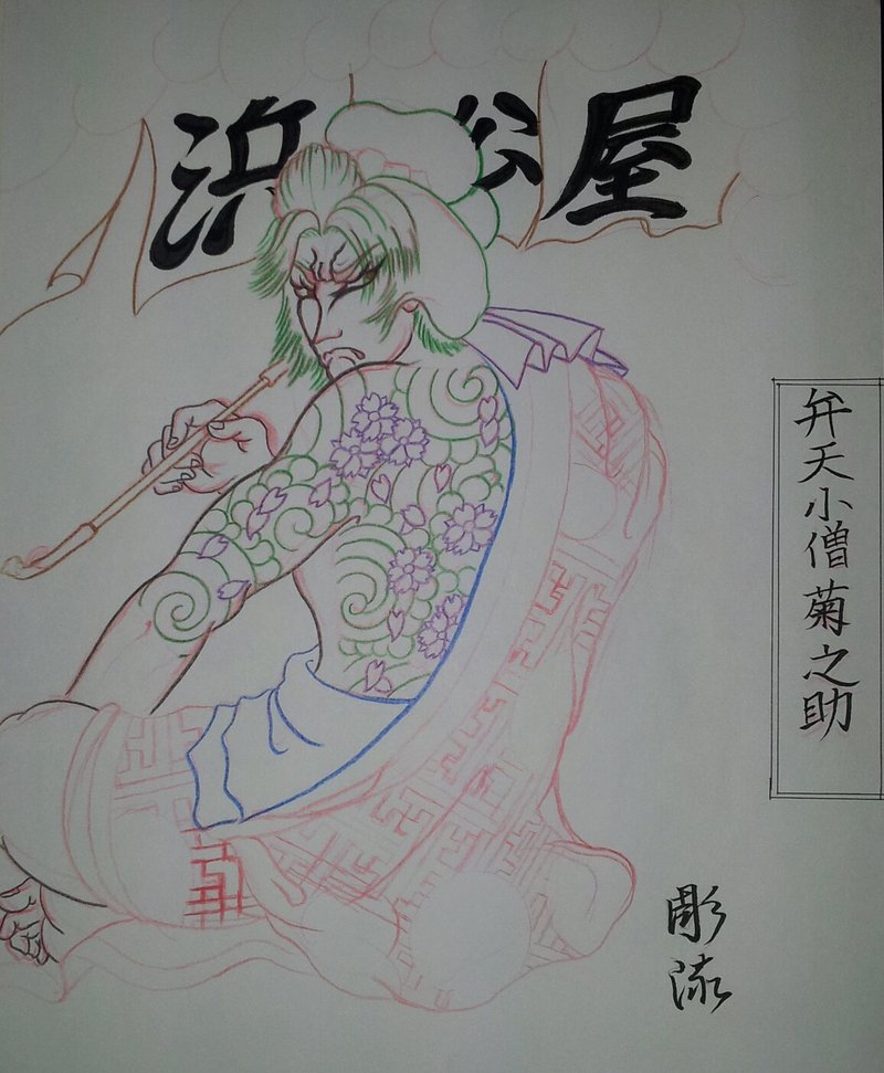 静岡 刺青師 彫流 和柄 下絵 静岡 刺青師 彫流 和柄 下絵