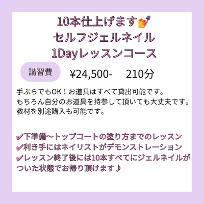 ネイリスト育成講座セルフジェルコース コレクション