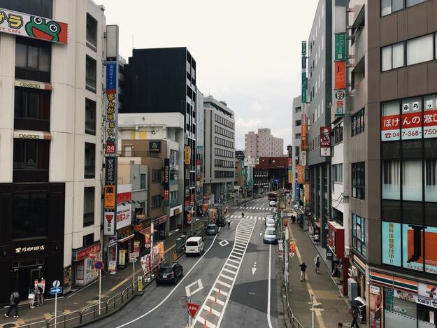 松戸市中心部の街並み