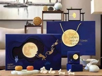 HAPPY广式蛋黄月月餅禮盒（藍色）6枚入り